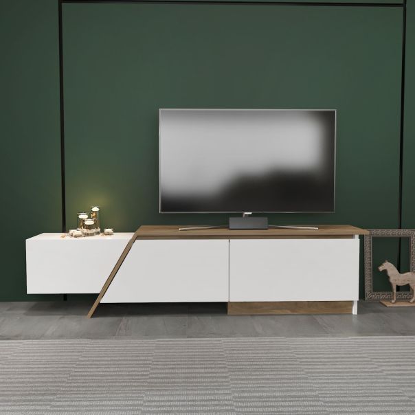 HANAH HOME TV komoda Zonas, bela/braon - EP3057332