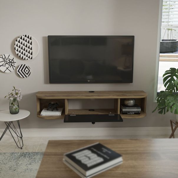 HANAH HOME TV komoda Ibarra, crna/braon - EP3057344