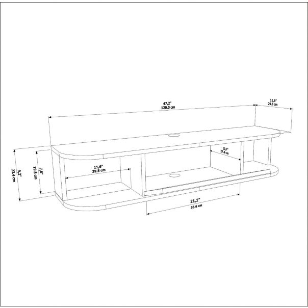 HANAH HOME TV komoda Ibarra, crna/braon - EP3057344