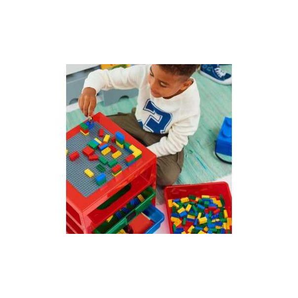 LEGO Polica sa 3 fioke i podloga za gradnju -crvena - 87832