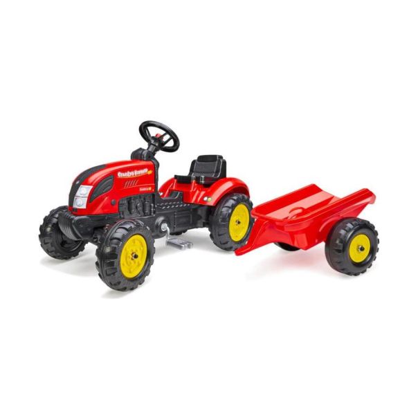 Traktor na pedale sa prikolicom, crvena - 88-10107