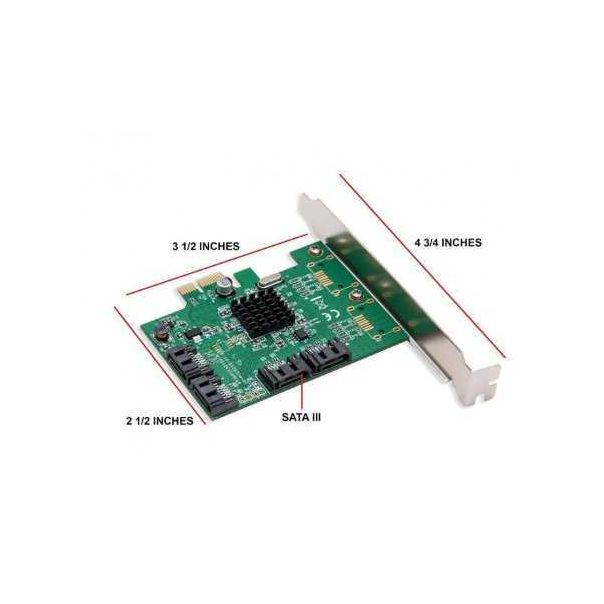 E-GREEN PCI-Express kontroler 4-port SATA III int. Kartica marvel88SE9215 Chipset - 88219