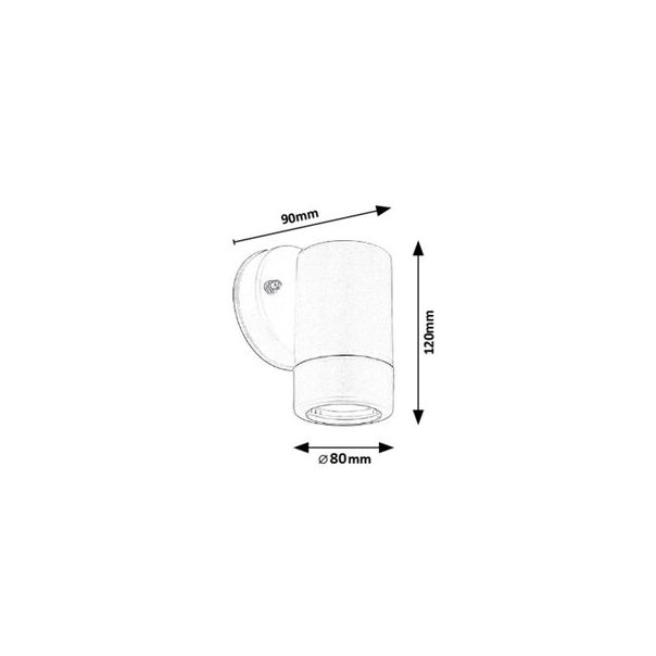 Rabalux Spoljna zidna rasveta Medina GU10 1X MAX 10W mat crno (8832) - 8832