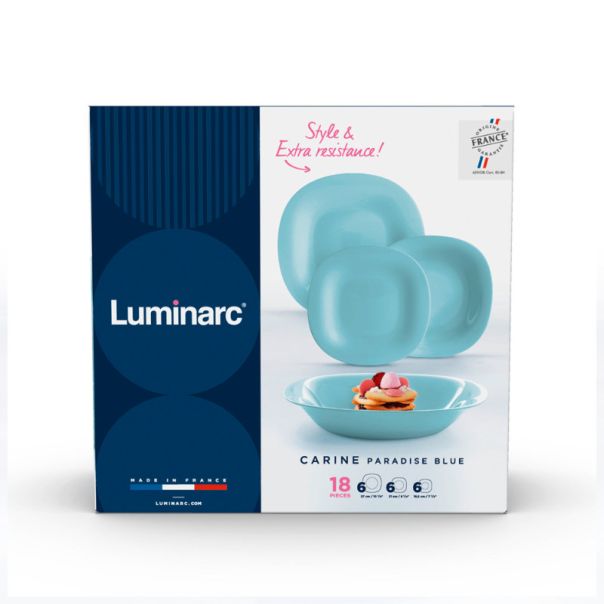 LUMINARC Set tanjira Carine 18/1, tirkizna - V6222