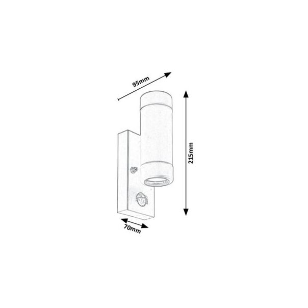 Rabalux Spoljna zidna rasveta Medina GU10 2X MAX 10W mat crno (8835) - 8835
