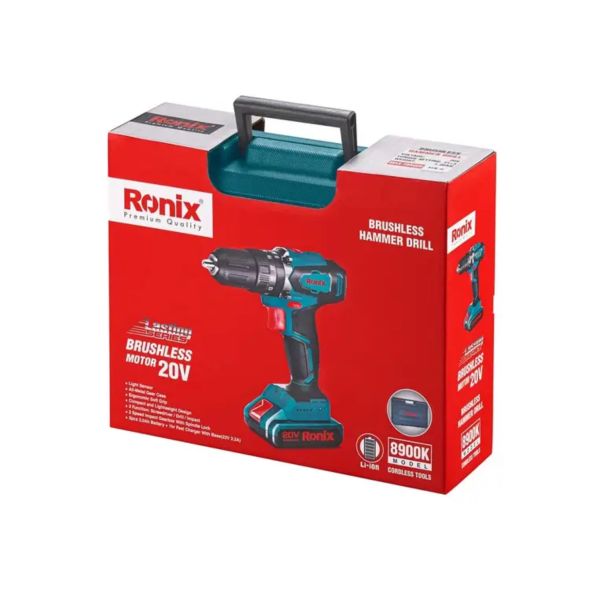 RONIX Akumulatorska udarna bušilica BRUSHLESS 2SP (2x2Ah) 8900K BMC 20V/45Nm - 8900KRX