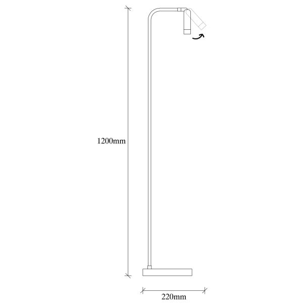 OPVIQ Podna lampa Uğur 6051, crna - EP3005677