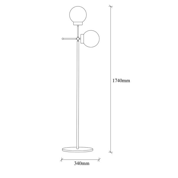 OPVIQ Podna lampa Mudoni MR-955-1, crna - EP3005749