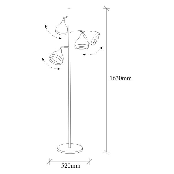 OPVIQ Podna lampa Yıldo 7021, crna - EP3005761