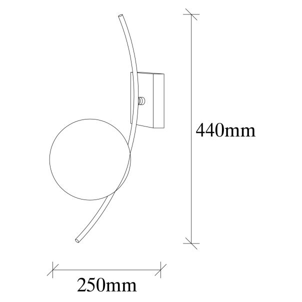 OPVIQ Zidna lampa Hilal 3821, crna/bela - EP3006028