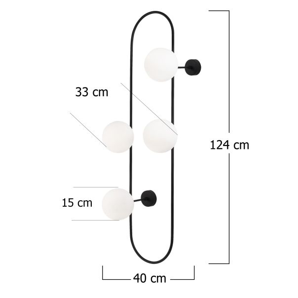 OPVIQ Zidna lampa Abaküs 4901, crna/bela - EP3006079