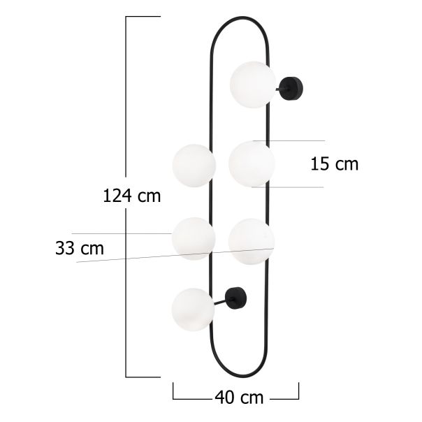 OPVIQ Zidna lampa Abaküs 4921, crna/bela - EP3006205