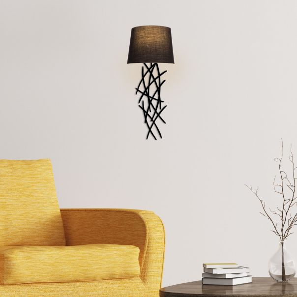OPVIQ Zidna lampa Asaf 6984, crna/braon - EP3006352