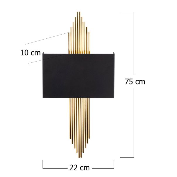 OPVIQ Zidna lampa 612 A, crna/zlatna - EP3006400