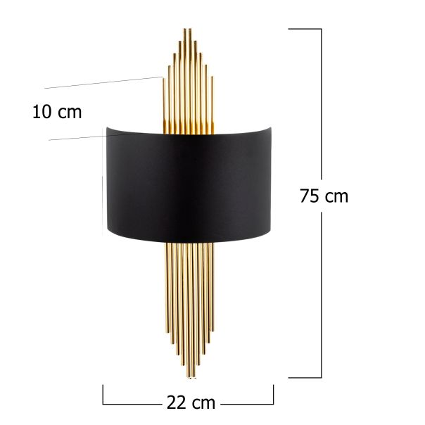 OPVIQ Zidna lampa 616 A, crna/zlatna - EP3006430