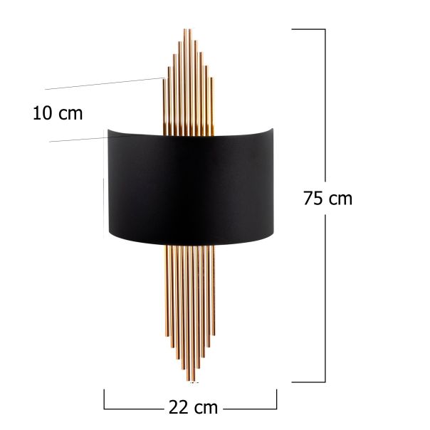 OPVIQ Zidna lampa 617 A, crna/zlatna - EP3006439