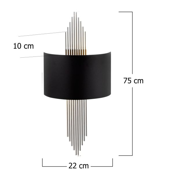 OPVIQ Zidna lampa 618 A, crna/srebrna - EP3006448