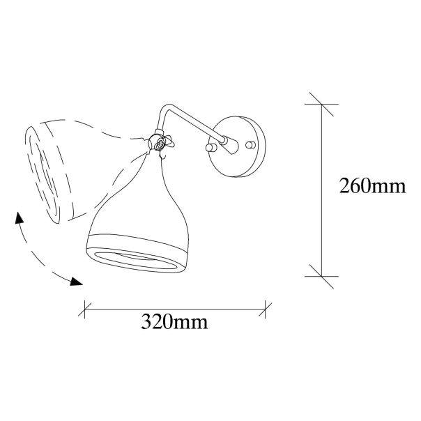 OPVIQ Zidna lampa Yıldo 7031, crna/bronzana - EP3006523