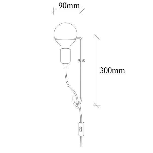 OPVIQ Zidna lampa Pota 3664, crna - EP3006565