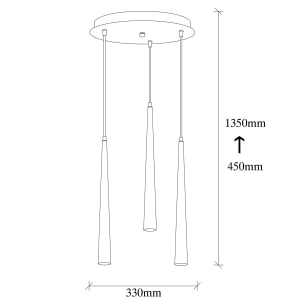 OPVIQ LED visilica Uğur 6072, crna - EP3007177