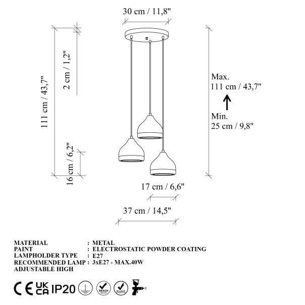 OPVIQ Visilica Yildo M-6875, bela/zlatna - EP3006397