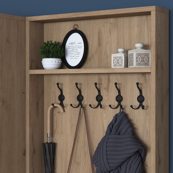 HANAH HOME Ormar za predsoblje sa čivilukom P6 - M5 - 2423, bela/krem - EP2799898