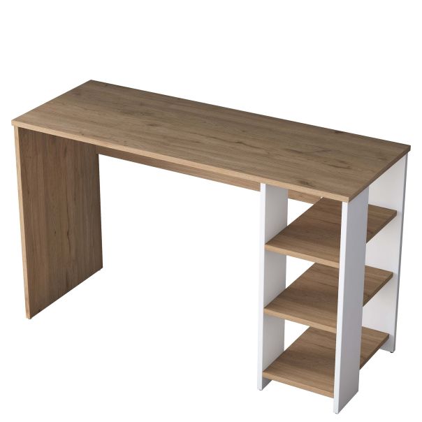 HANAH HOME Radni sto sa policama HA125 - 3428, braon/bela - EP3057368