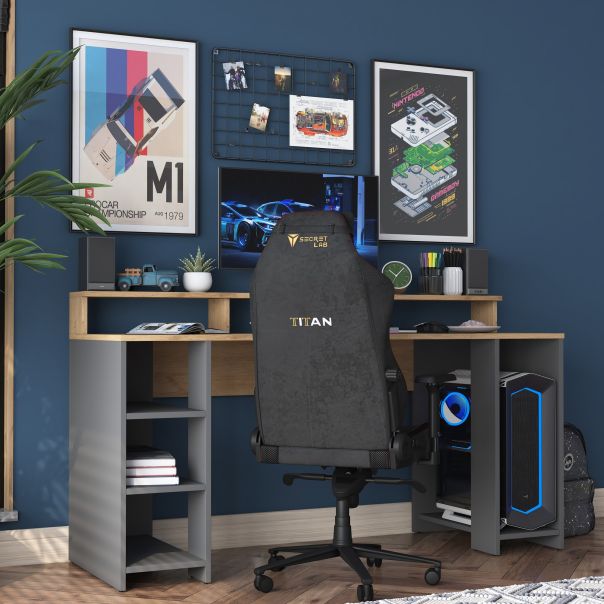 HANAH HOME Radni sto HA110 2629, braon/antracit - EP2801040