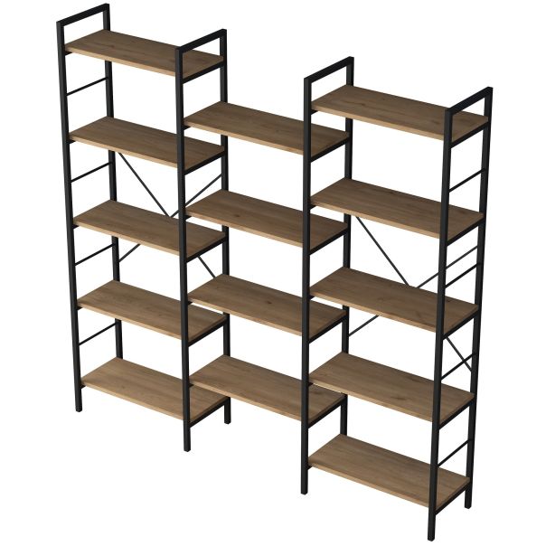 HANAH HOME Polica HC107 - 2552, braon/crna - EP3057383