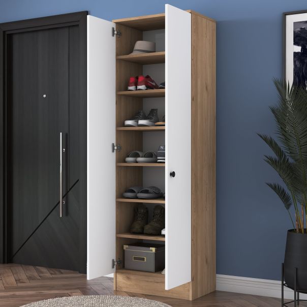 HANAH HOME Ormar P6 - M13 - 2241, bela/braon - EP3057395