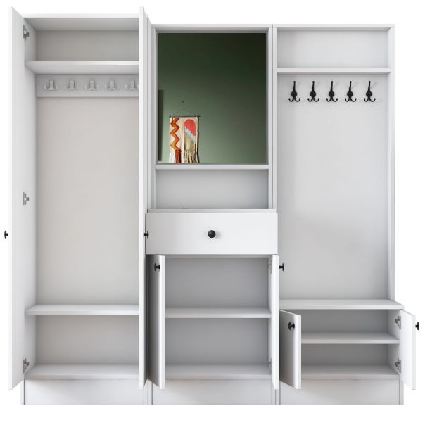 HANAH HOME Ormar za predsoblje sa čivilukom M3, 1559, bela - EP2799907