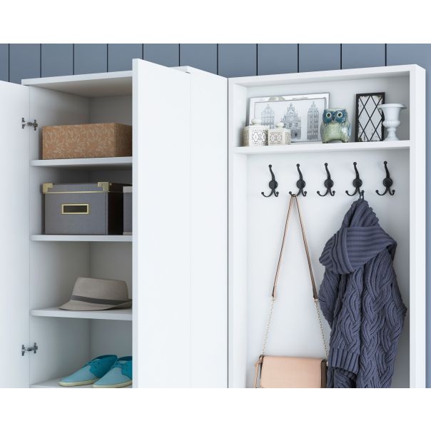 HANAH HOME Ormar za predsoblje sa čivilukom M11 - 1567, bela - EP2799901