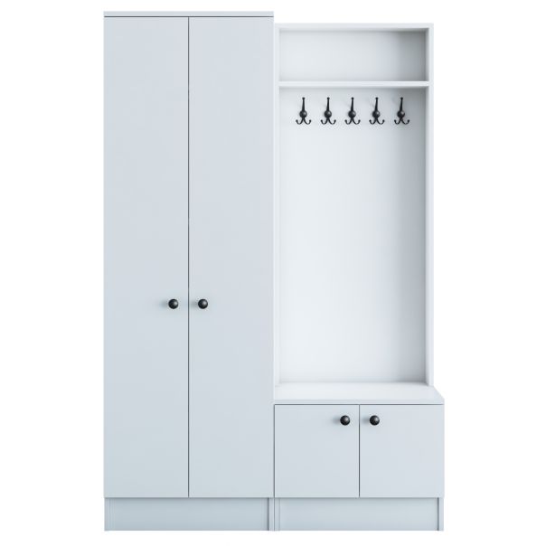 HANAH HOME Ormar za predsoblje sa čivilukom M11 - 1567, bela - EP2799901