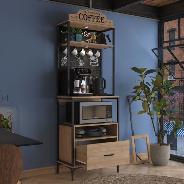HANAH HOME Kuhinjska komoda JE154 - 3130, braon/crna - EP3057410