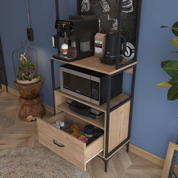 HANAH HOME Kuhinjska komoda JE154 - 3130, braon/crna - EP3057410