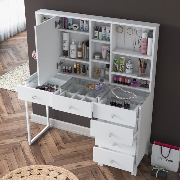 HANAH HOME Sto za šminkanje BJ140 - 3831, bela - EP3057449