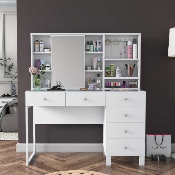 HANAH HOME Sto za šminkanje BJ140 - 3831, bela - EP3057449
