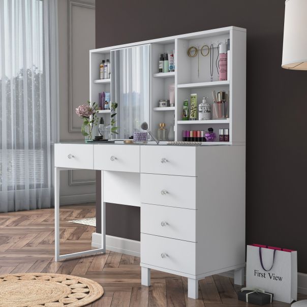 HANAH HOME Sto za šminkanje BJ140 - 3831, bela - EP3057449