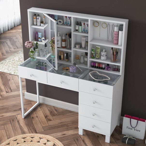 HANAH HOME Sto za šminkanje BJ140 - 3831, bela - EP3057449