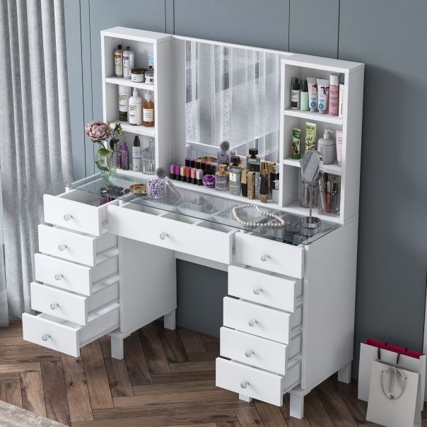 HANAH HOME Sto za šminkanje BJ136 - 3846, bela - EP3057458