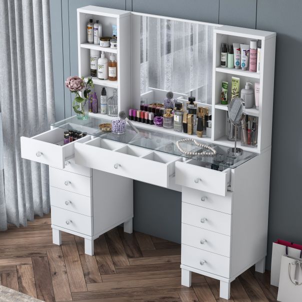 HANAH HOME Sto za šminkanje BJ136 - 3846, bela - EP3057458