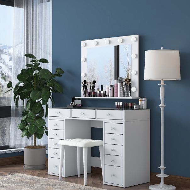 HANAH HOME Sto za šminkanje BJ156 - 3872, bela - EP3057473