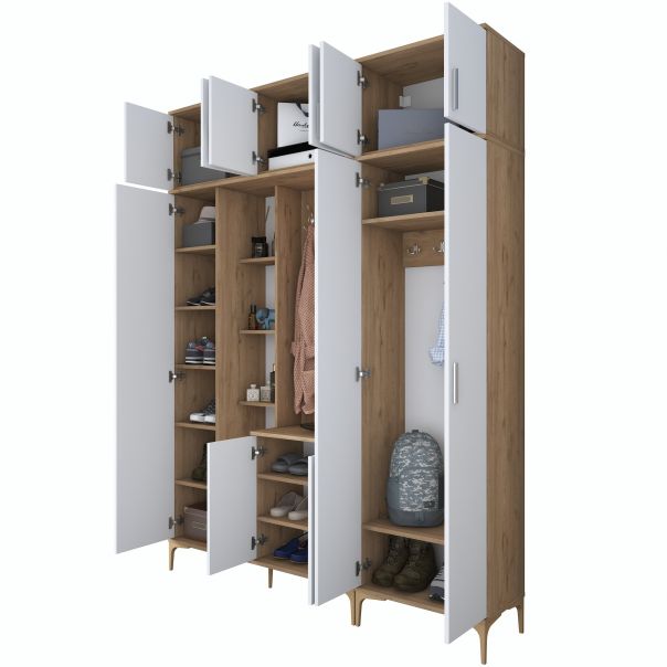 HANAH HOME Ormar sa ogledalom EA121, bela/broan - EP3057482