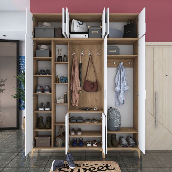HANAH HOME Ormar sa ogledalom EA121, bela/broan - EP3057482