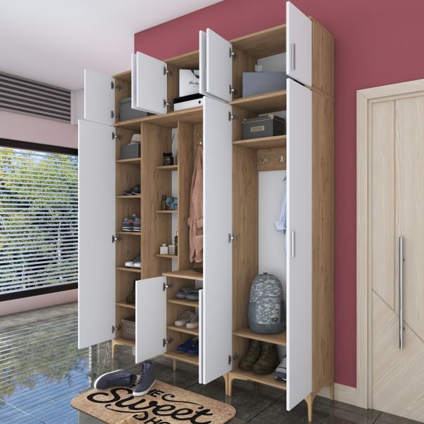 HANAH HOME Ormar sa ogledalom EA121, bela/broan - EP3057482