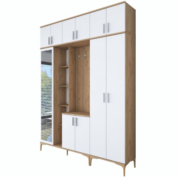 HANAH HOME Ormar sa ogledalom EA121, bela/broan - EP3057482
