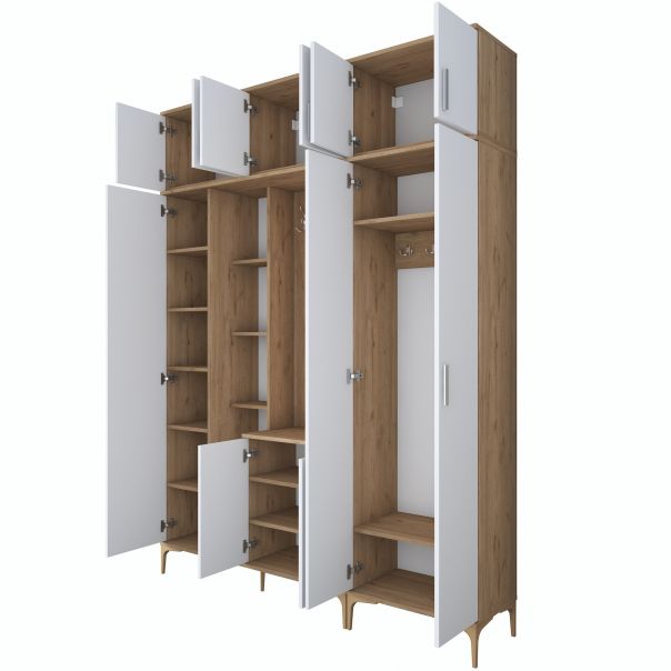HANAH HOME Ormar sa ogledalom EA121, bela/broan - EP3057482