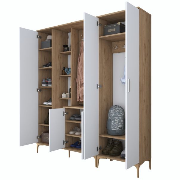 HANAH HOME Ormar sa ogledalom EA129, bela/broan - EP3057488
