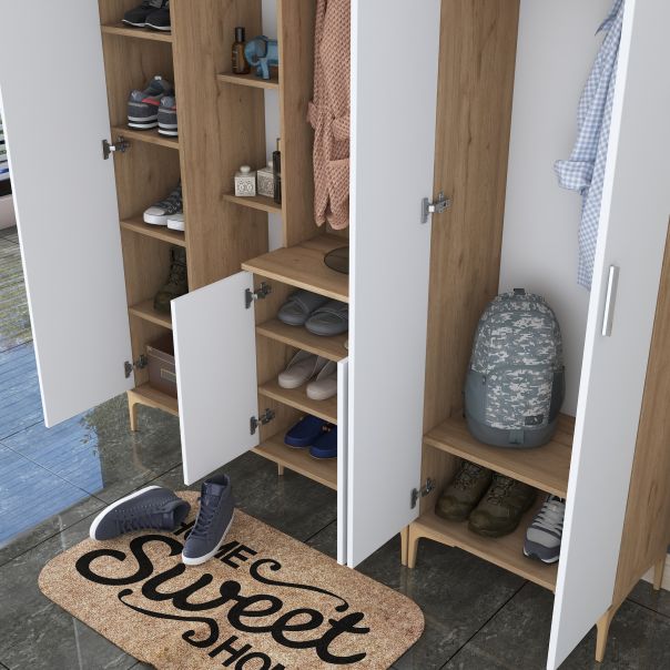 HANAH HOME Ormar sa ogledalom EA129, bela/broan - EP3057488