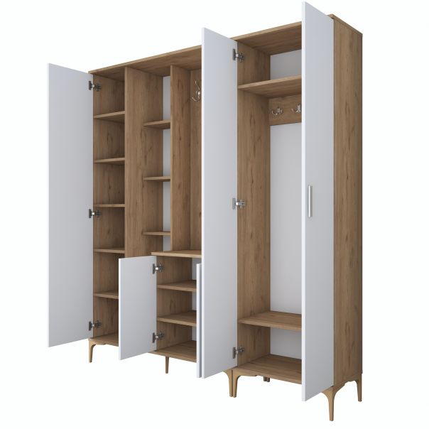 HANAH HOME Ormar sa ogledalom EA129, bela/broan - EP3057488